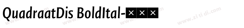QuadraatDis BoldItal字体转换 QuadraatDis BoldItal字体转换